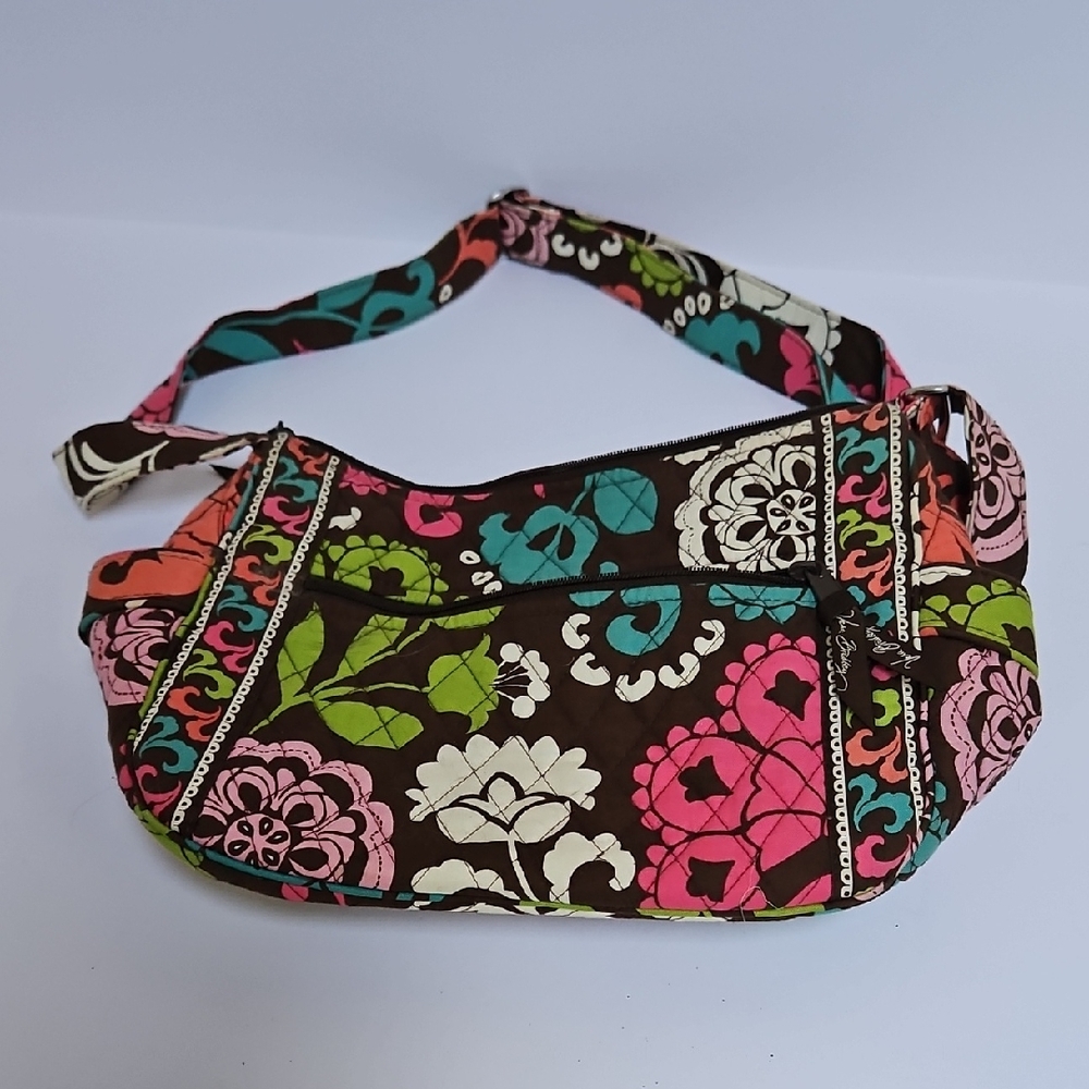 Vera Bradley Floral Shoulder Bag - Pink, Green, Brown
